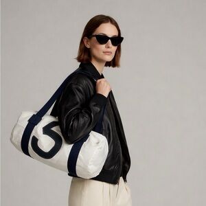 White and Navy “Sail Cloth” Duffel Bag